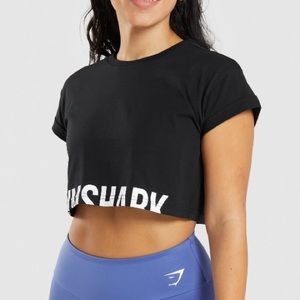 Black Fraction Crop Top